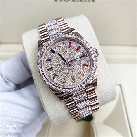 rolex rosegold rainbow|Rolex day date 36 rainbow.